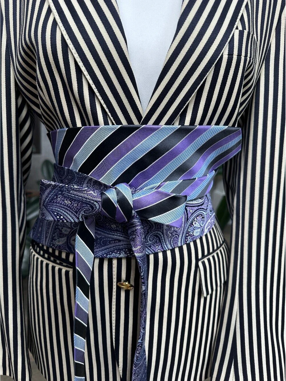 Upcycled Silk Obi Belt | Corset Style Wrap | OOAK | OS